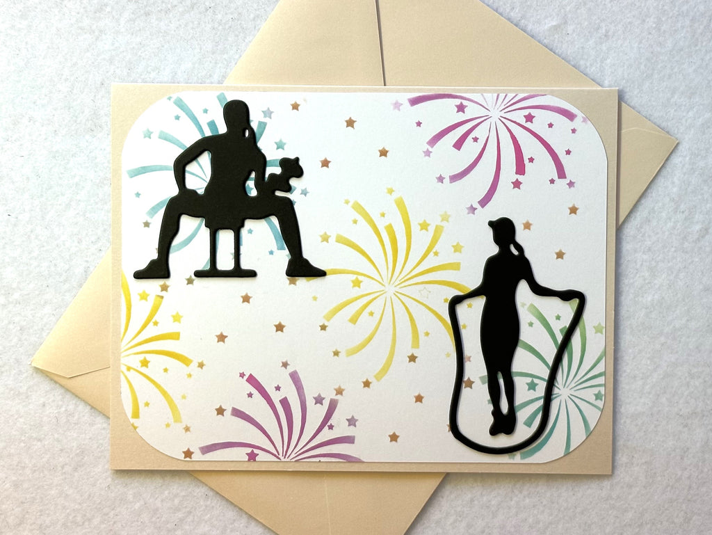 Silhouette Athletes Greeting Cards