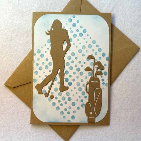 Golfing Day Silhouette Card