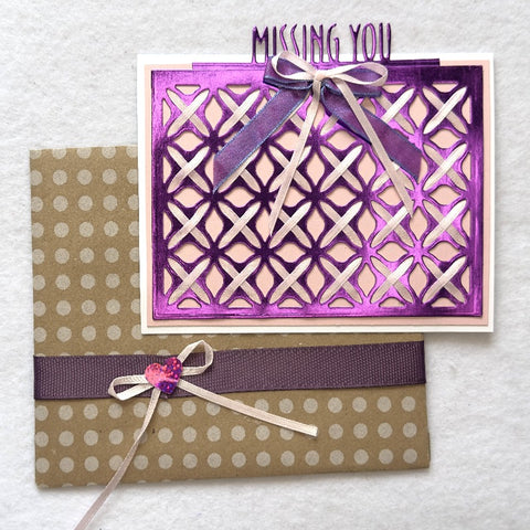 Missing You Pink Ribbons Greeting Card