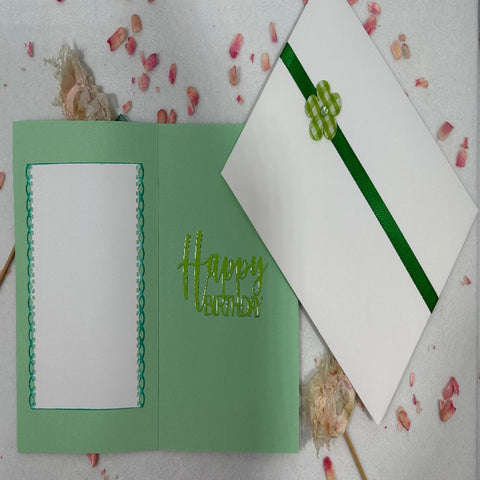 Happy Birthday Green Ribbons Card