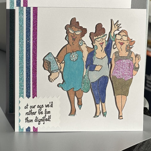 Girlfriend Having Party Time Greeting or Birthday Card