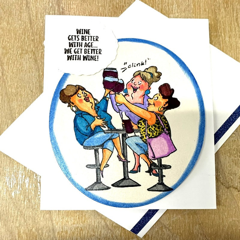 Wine Gets Better With Age Greeting or Birthday Card