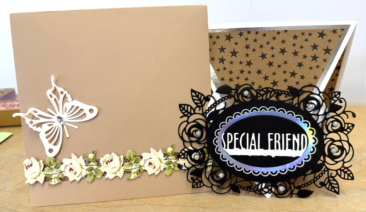 Special Friend Unique Black Brown and White Greeting or Birthday Card