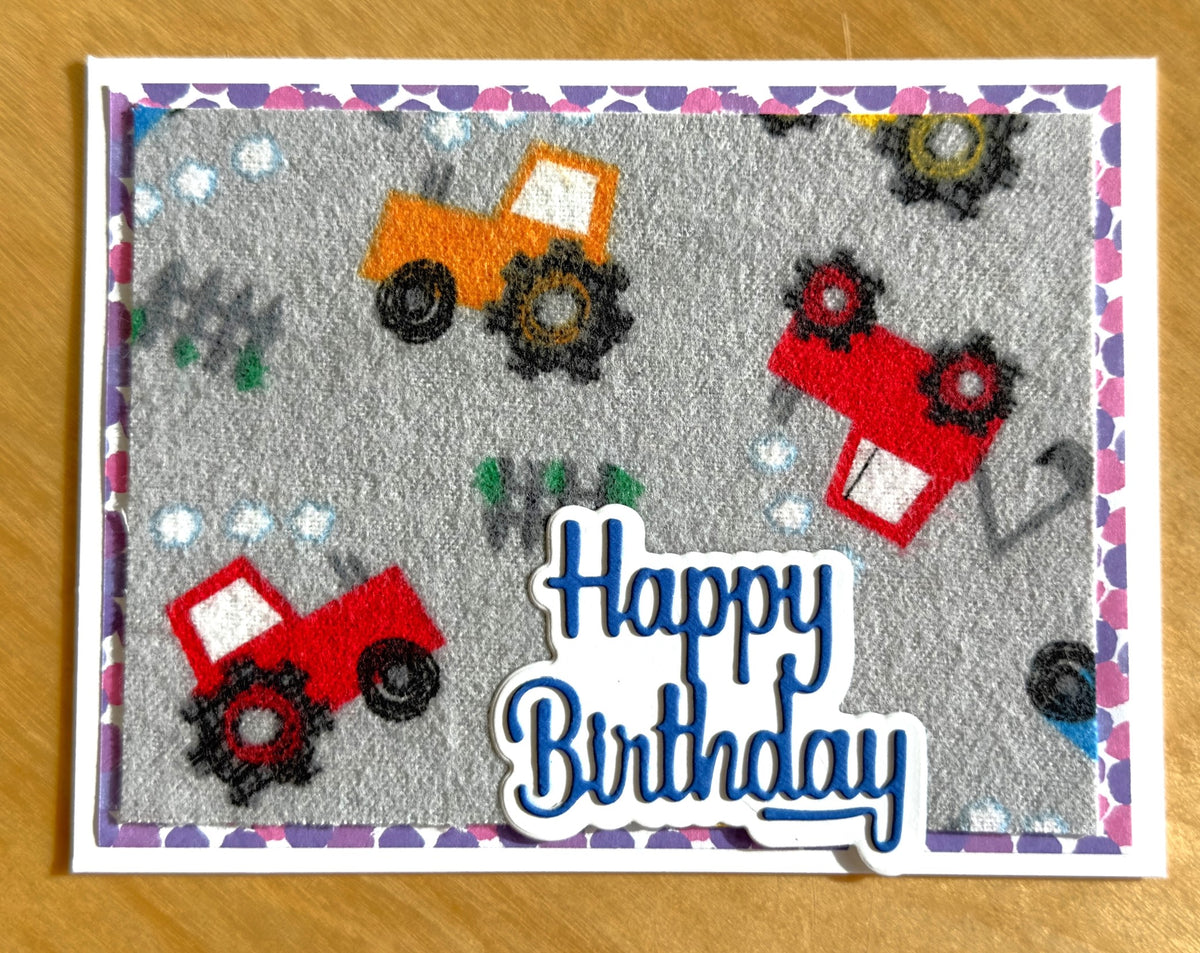 Flannel Happy Birthday Cards Set of 5