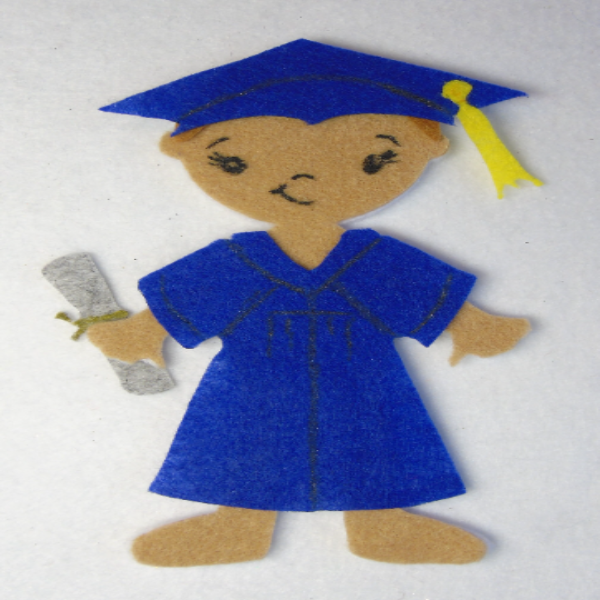 Felt Decoration for a Child's Bedroom or use them Attached to a Birthday Card - Graduation Girl